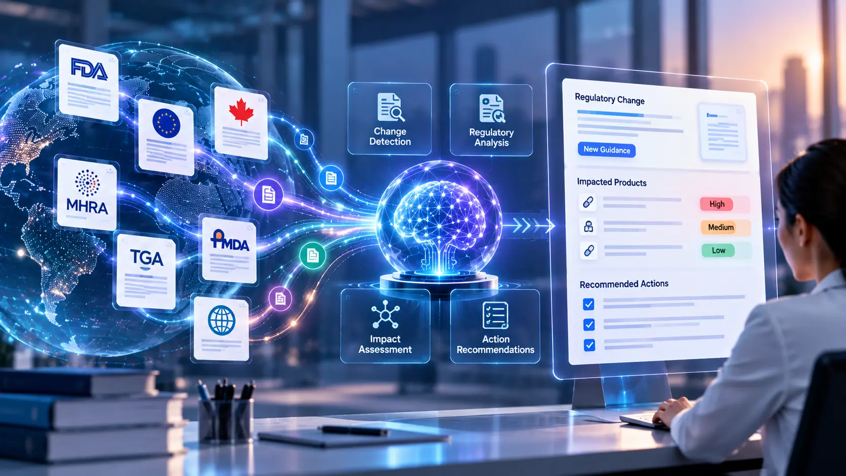 Digital interface for regulatory change assessment